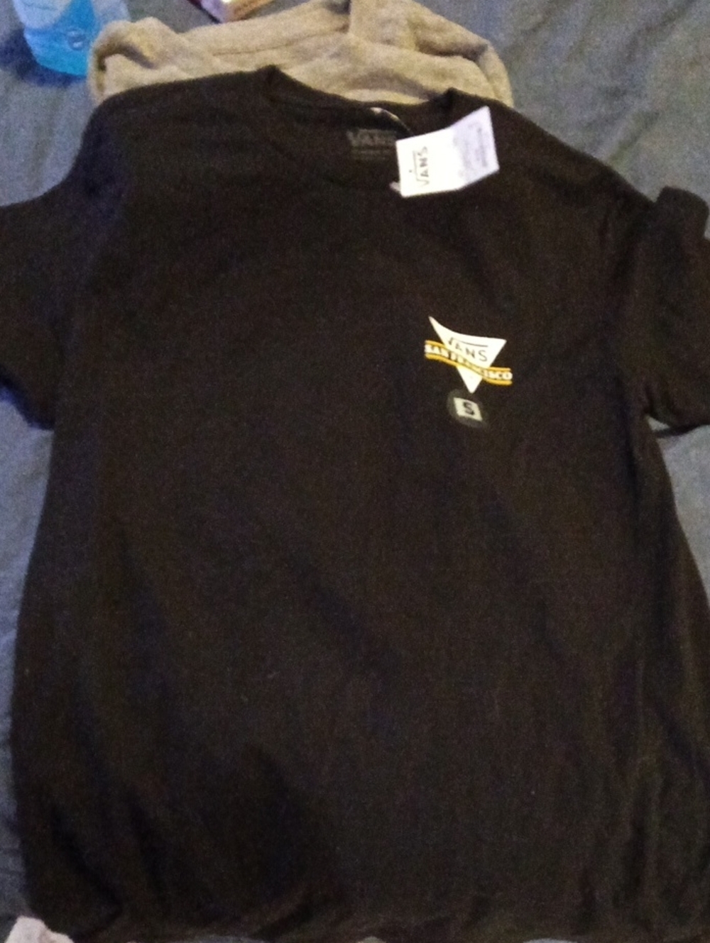 Vans Black Tee with Small Yellow Logo